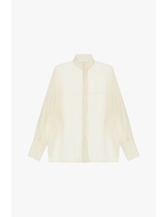 Doorschijnend oversized shirt met mao-kraag Dixie