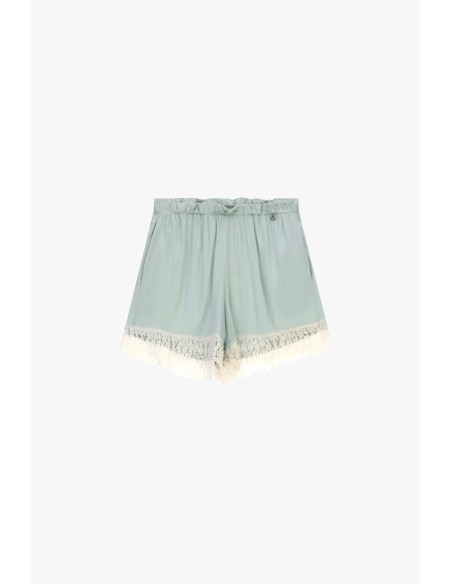 Short à coupe régulière avec bordure de dentelle florale Dixie
