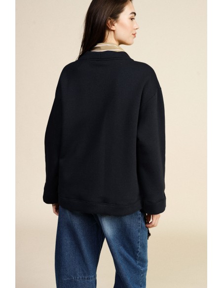 Sweatshirt sans capuche Boutons Patch Details Dixie