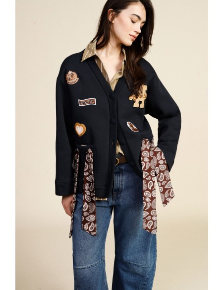 Sweatshirt sans capuche Boutons Patch Details Dixie