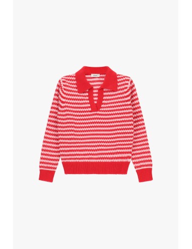 Dixie V-Neck Striped Sweater With Ribbed Detailing