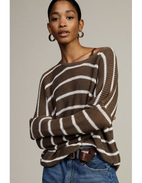 Dixie Long-Sleeve Striped Sweater
