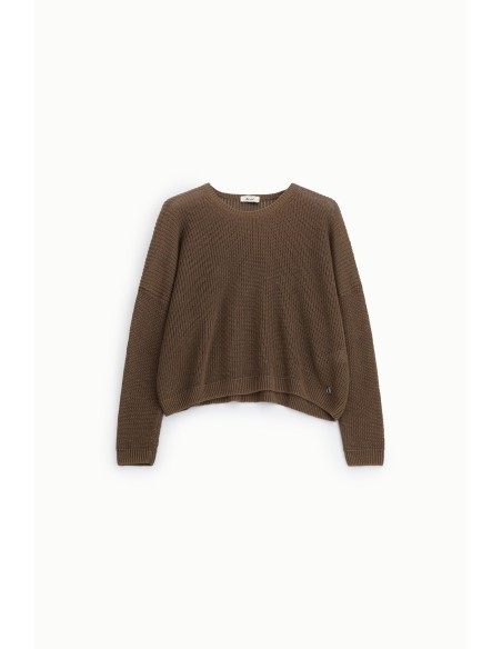 Dixie Relaxed Fit Wide Knit Crew Neck Sweater