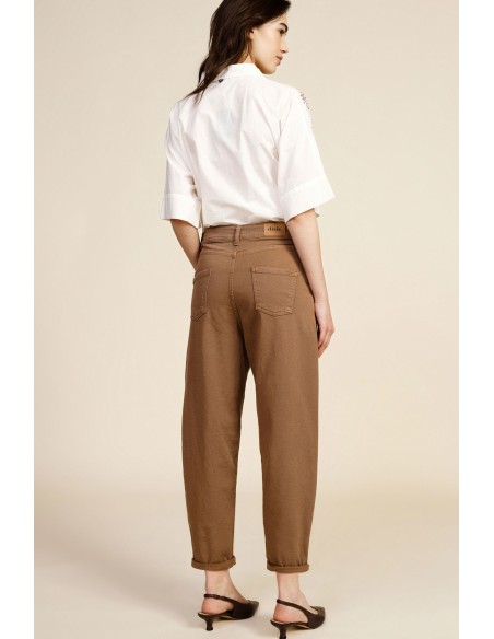 Pantalon Chino-Fit avec revers et taille haute Dixie