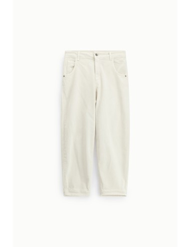 Dixie chino-fitbroek met omslag en hoge taille
