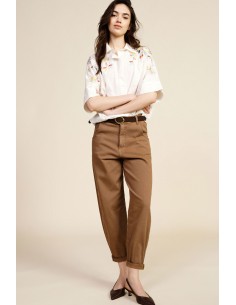 Pantalon Chino-Fit avec revers et taille haute Dixie
