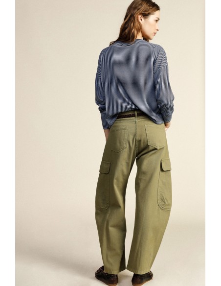 Palazzo Pantalon Cargo Poches latérales Taille haute Dixie