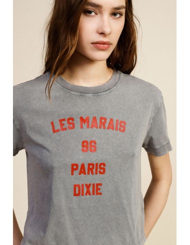 Cropped T-shirt met print op de voorkant, normale pasvorm Dixie