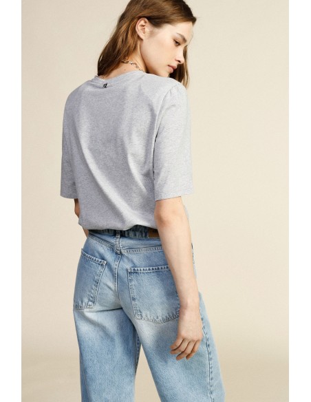 Dixie T-shirt met ronde hals, normale pasvorm en korte mouwen