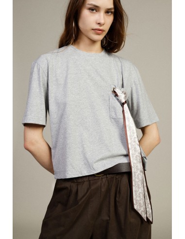 Dixie boxy-fit T-shirt met decoratief sjaaltje