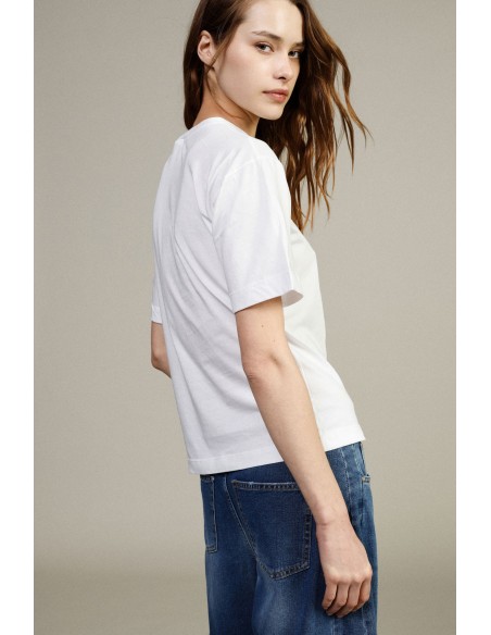 T-Shirt Heart Print Regular Fit Crew Neck Dixie