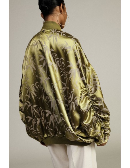 Oversized bomberjack met foliageprint en rits Dixie