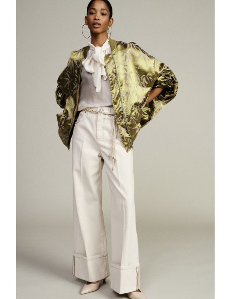 Bomber oversize avec imprimé feuillage et fermeture éclair Dixie