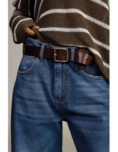 Ceinture Dixie avec boucle carrée en métal