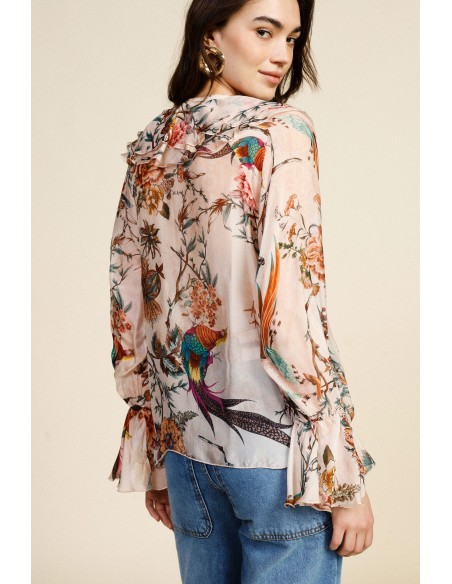 Blouse à imprimé floral et à volants Dixie