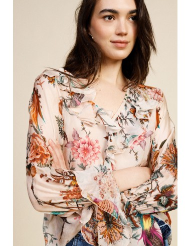 Blouse à imprimé floral et à volants Dixie