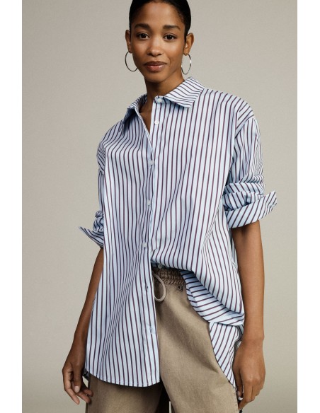 Chemise oversize à rayures avec col classique Dixie