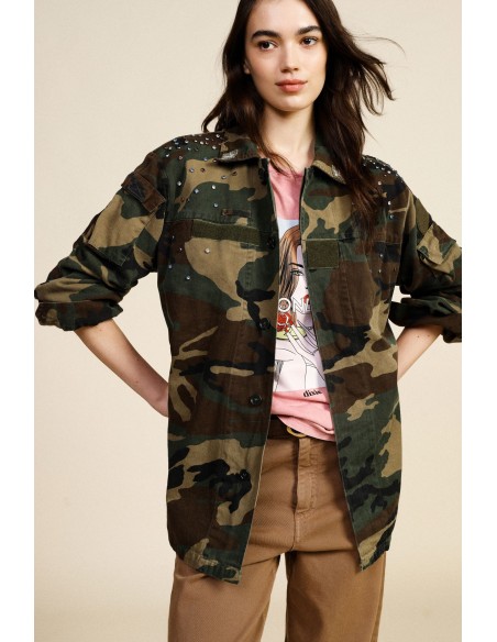Blazer à motif militaire et clous Dixie