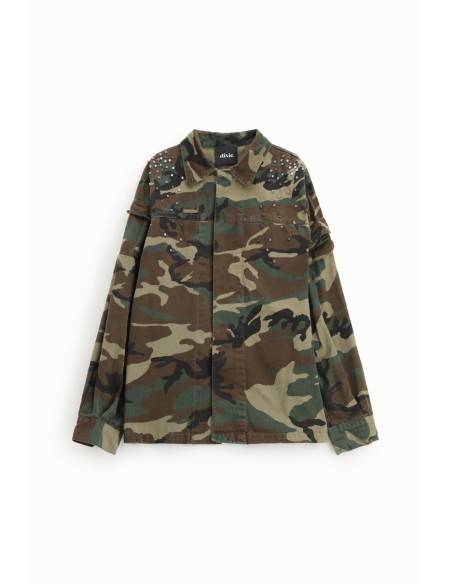 Blazer à motif militaire et clous Dixie
