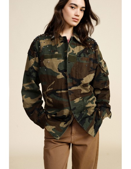Blazer à motif militaire et clous Dixie