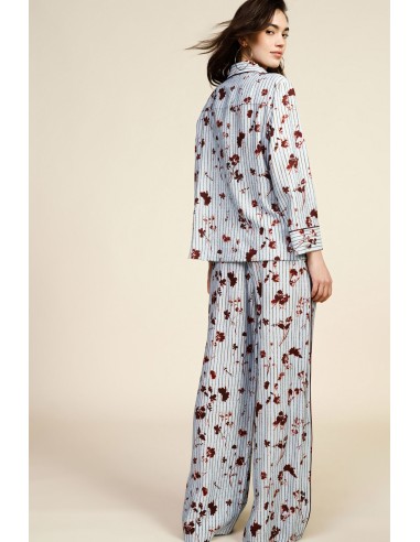 Dixie Palazzo-broek met plooien en gestreept bloemenmotief