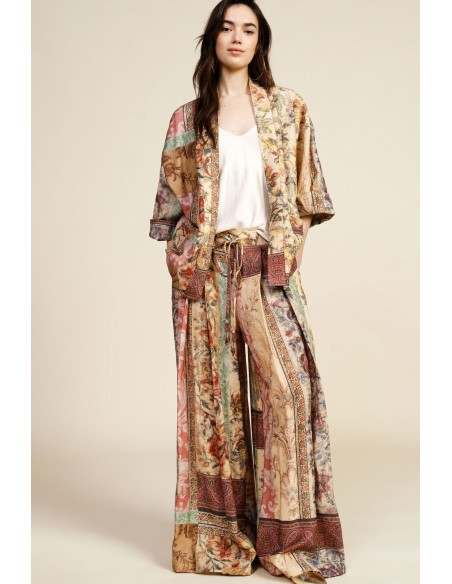 Pantalon palazzo à motifs ornementaux Dixie