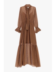 Robe longue à imprimé micro-pois avec nœud au col Dixie 2
