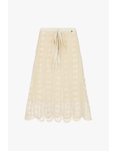 Jupe midi ajourée avec bord brodé Dixie