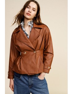 Korte double-breasted blazer met knopen en brede revers Dixie
