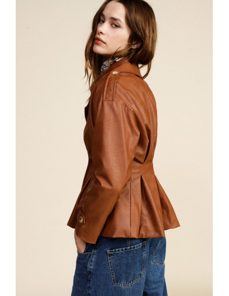 Blazer court croisé avec boutons et revers larges Dixie