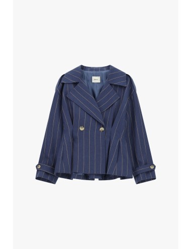 Blazer court croisé à rayures avec boutons Dixie