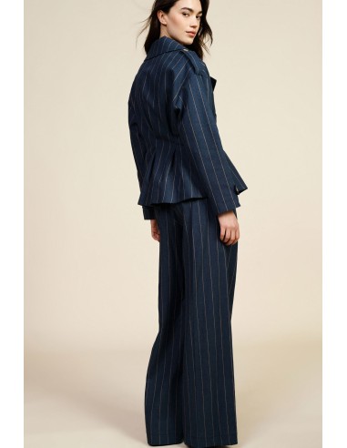 Pantalon palazzo rayé avec pinces et poches latérales Dixie