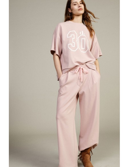 Pantalon palazzo 7/8 Dixie à taille élastiquée