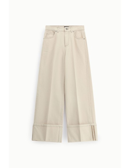 Pantalon palazzo avec revers larges et poches Dixie