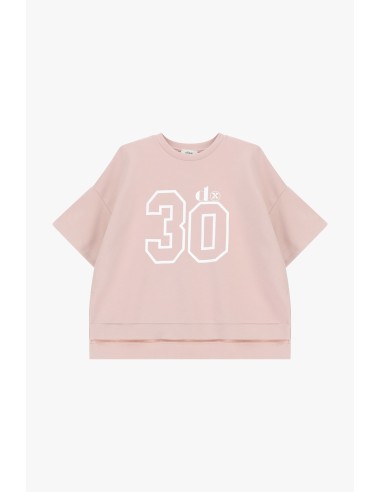 Oversized T-shirt met nummerprint en zijsplitten Dixie