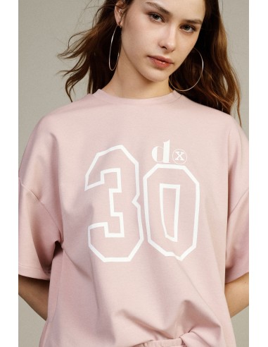 T-shirt ample avec imprimé chiffre et fentes latérales Dixie