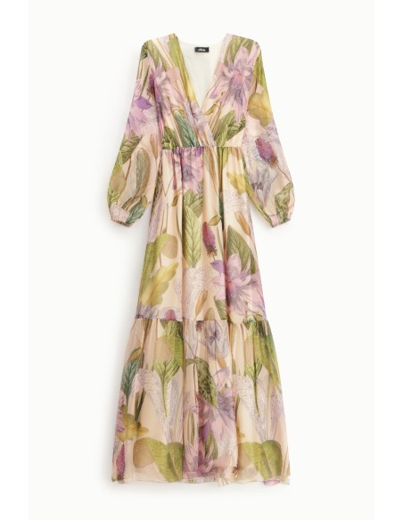 Robe longue à imprimé floral et manches amples Dixie