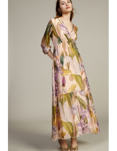 Robe longue à imprimé floral et manches amples Dixie