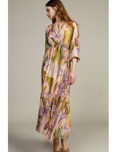 Robe longue à imprimé floral et manches amples Dixie