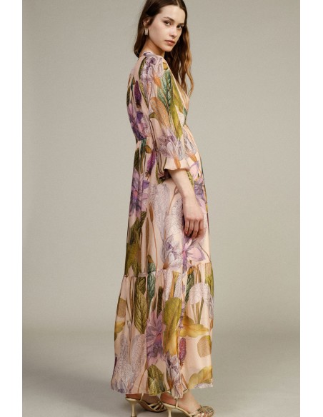 Robe longue à imprimé floral et manches amples Dixie