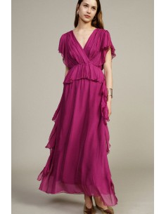 Robe longue fluide à volants Dixie