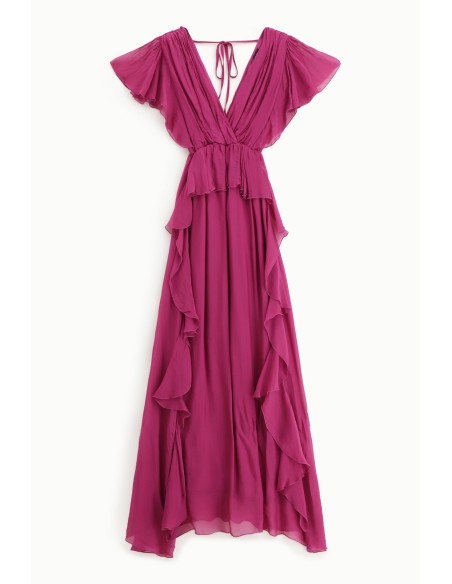 Robe longue fluide à volants Dixie