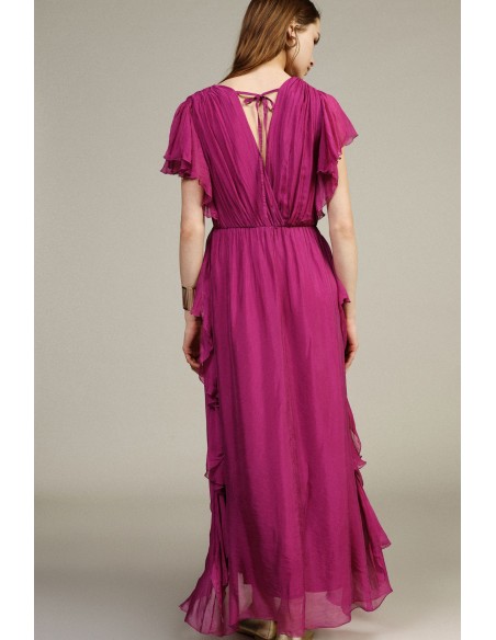 Robe longue fluide à volants Dixie