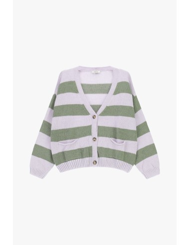 Cardigan rayé à boutons et poches avant Dixie