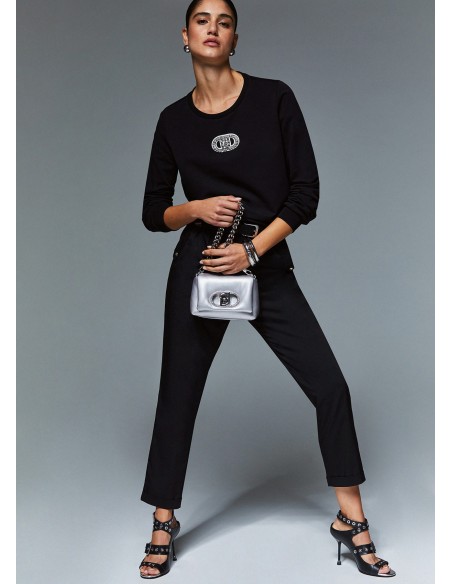 Slim-fit broek met omslag van Liu Jo