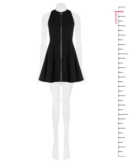 Robe courte en tissu technique avec logo zippé Rinascimento