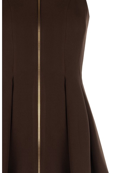 Robe courte en tissu technique avec logo zippé Rinascimento