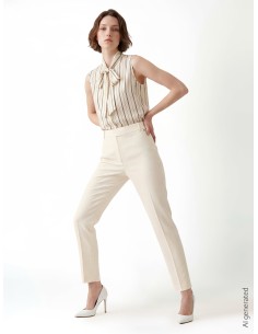 Blouse rayée en mélange de coton avec nœud Rinascimento 2