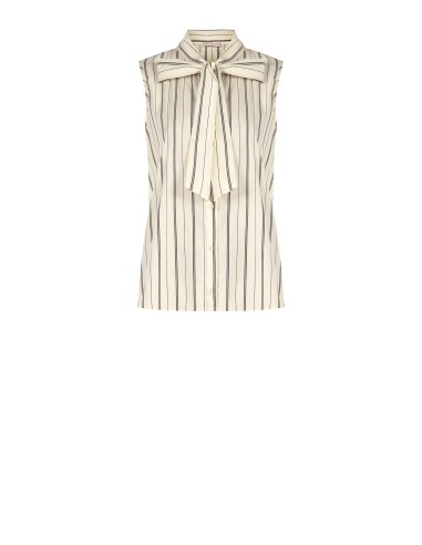 Blouse rayée en mélange de coton avec nœud Rinascimento