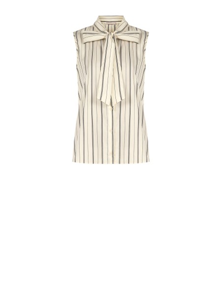 Blouse rayée en mélange de coton avec nœud Rinascimento